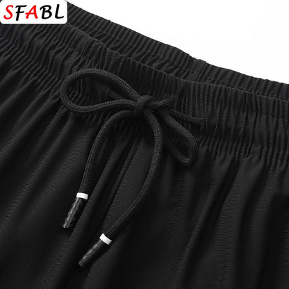 Summer Loose Sports Shorts Board Shorts Outdoor Running Jogging Gym Fitness Casual Short Pants Men Quick Dry Bottom Black M-4XL