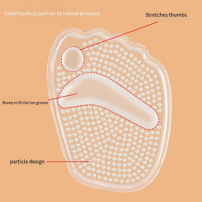 Silicone Forefoot Pads for Women High Heels Half Insoles Anti-slip GEL Self-adhesive Shoe Pad Foot Pain Care Inserts Cushion