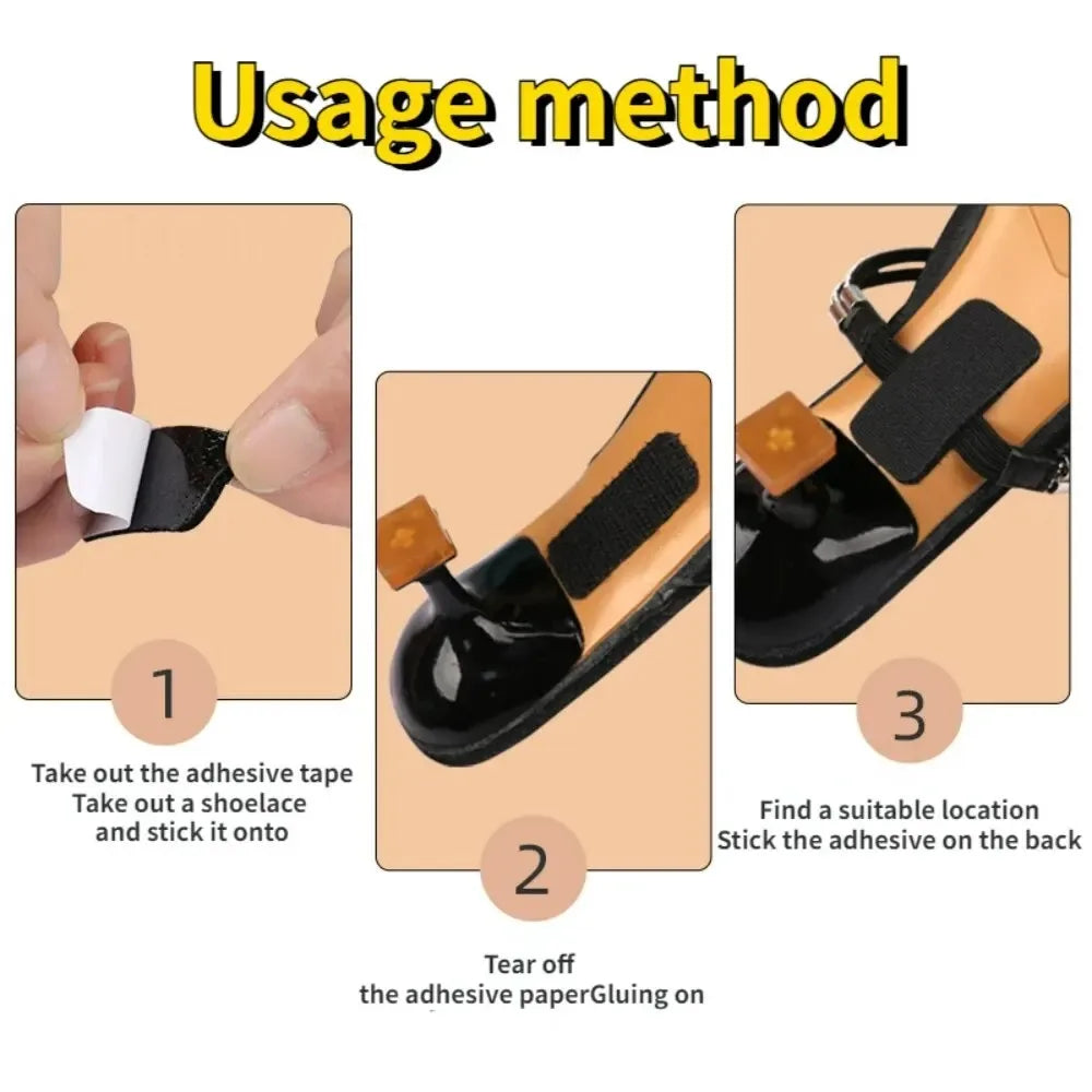 Rhinestone High Heels Shoes Band Anti-loose for Women Shoelaces Invisible Anti-drop Heel Straps Belt Drill Elastic Fixed Belts