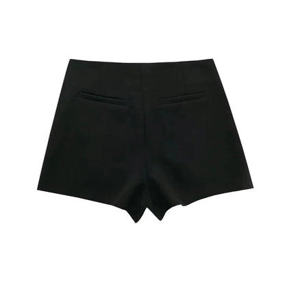 MUJER 2025 Black Mini Skirt Shorts Woman Fashion Asymmetric Skort For Women High Waist Short Skirts Woman Summer Casual Shorts