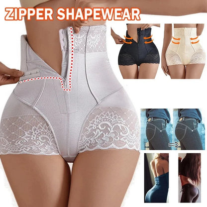New Tummy Control Panties Women Zipper Body Shaper High Waist Shaper Pants Seamless Shapewear Postpartum Panties