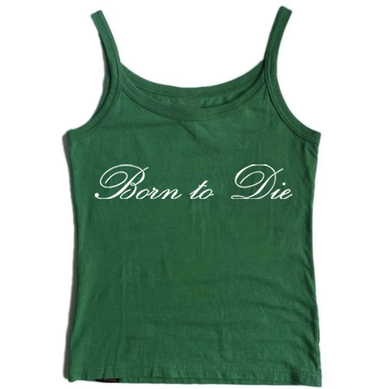 Women's Sleeveless Camisole Y2K Sexy Lace Streetwear Hip Hop Punk Rock vintage Emo Girls Chic Letter Print Gothic Slim baby Tops