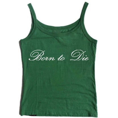 Women's Sleeveless Camisole Y2K Sexy Lace Streetwear Hip Hop Punk Rock vintage Emo Girls Chic Letter Print Gothic Slim baby Tops