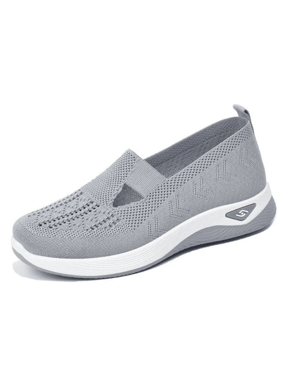 Women's shoes Solid Color Breathable Sneakers, casual sneaker women's summer sneakers, Low-top Knitted Casual Shoes Mom Shoes