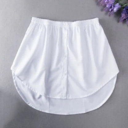 Women Girls Blouse Extender Adjustable Layering Faux Top Power Sweep Mini Skirt False Hemline Split Underskirt