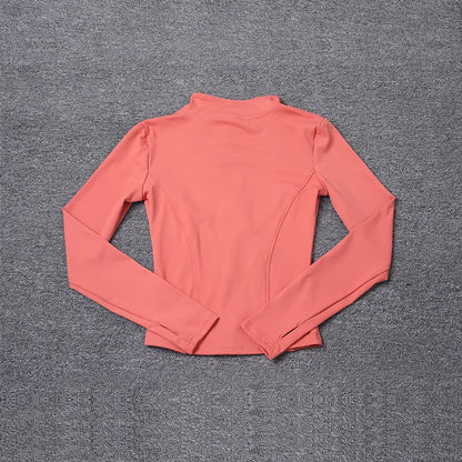 Women Sport Jacket Long Sleeve Shirt Workout Coat Gym Training Clothing Yoga Sportswear