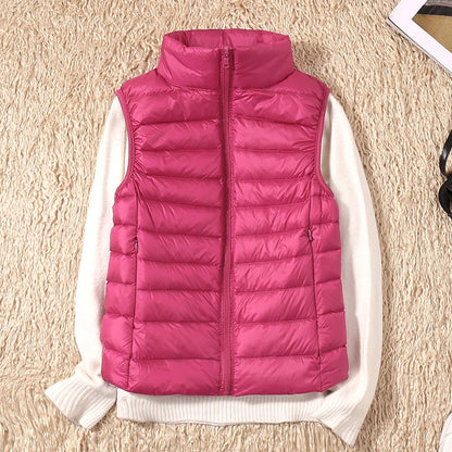 Women Vests 2023 New Autumn Winter Ultra Light Duck Down Vest Female Slim Sleeveless Jacket Windproof Warm Puffer Waistcoat