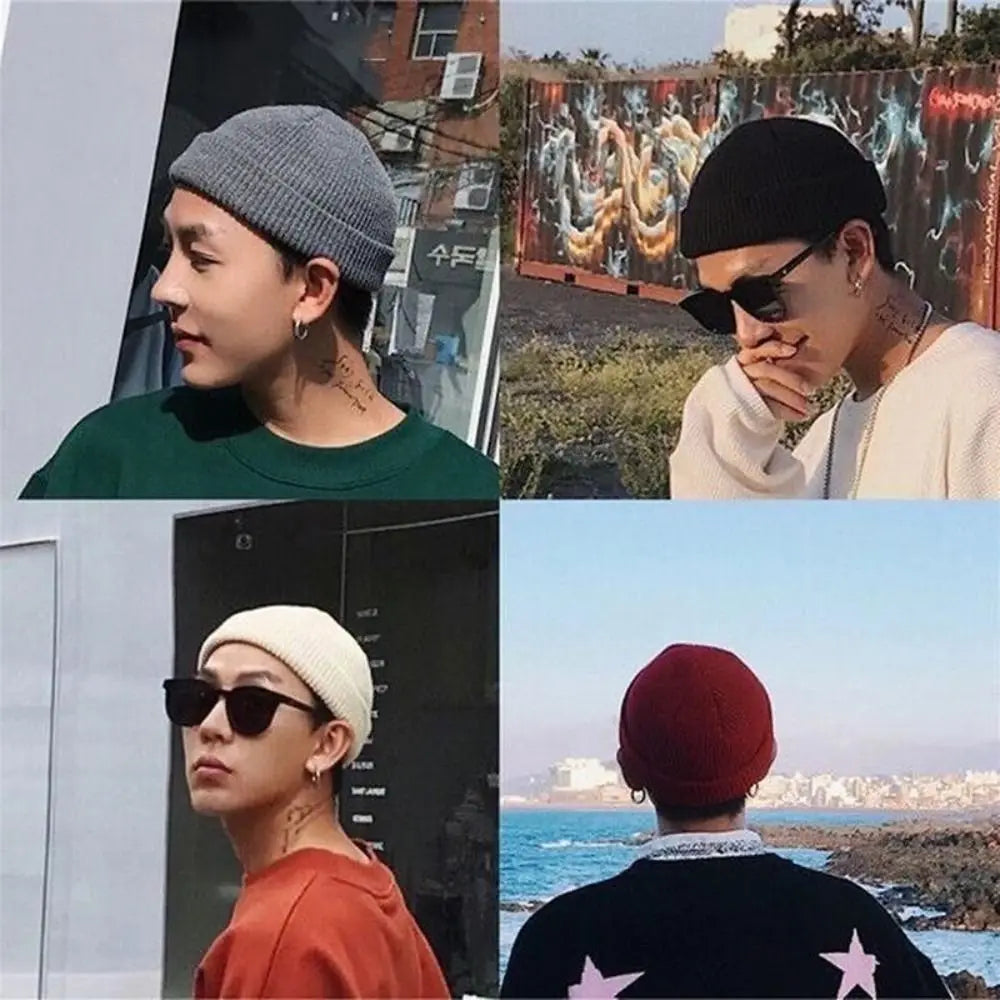 Winter Warm Beanies Women Men Knitted Hats Boys Girls Skullies Hat Casual Elastic Hip Hop Hat Solid Color Unisex Autumn SkullCap