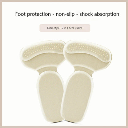 T Shape Sponge Heel Stickers Shoe Cushion Heel Protector for Shoes High Heels Inserts Heel Pads Shoe Adjuster Women Half Insoles