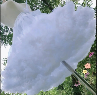 Women Flower Style Lolita Petticoats Crinoline Inner Bustle Cosplay Tutu Puffy Cancan Skirt Under Wedding Dresses