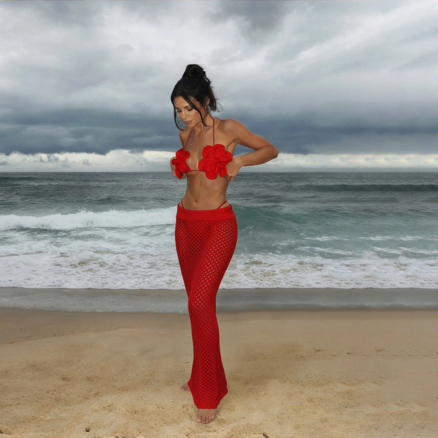 Sexy Bikini Swimsuit with Skirt Bandage Swimwear Women Brazilian Bikini 3 Pcs Bathing Suit A Line Skirt Summer Female