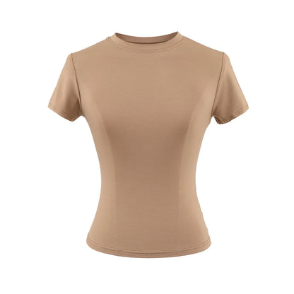 2024 New High Quality Casual T shirt Sexy Slim Short Sleeves Fashion Trend Solid Women Clothing y2k Tops