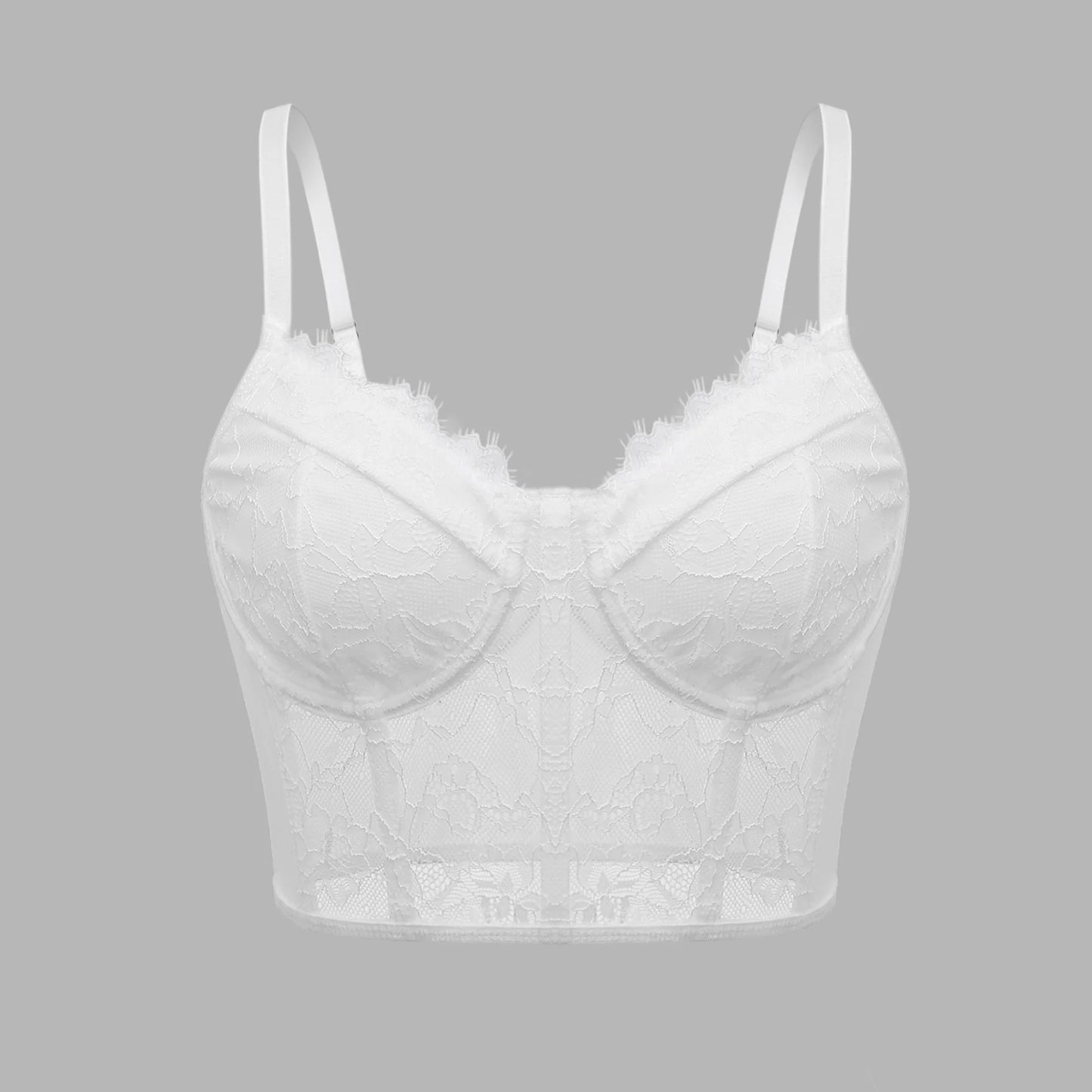 Women's Sexy Semi Transparent Bra Mesh Push Up Bralet Women's Tube Top Corset Bustier Vest Club Party Crop Top Elegant Lingerie