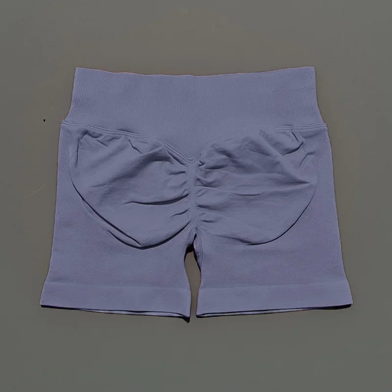 HISTELLO Sports Shorts 4.5" Women Yoga Shorts Seamless Low Waist Scrunch Bum Gym Leggings Workout Stretch Fitness Sports Shorts