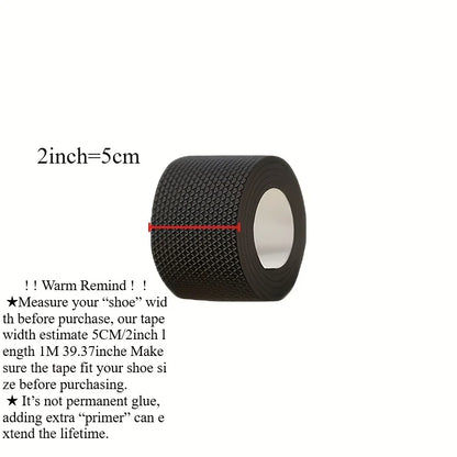 Self adhesive sole repair tape - anti slip, noise reducing protective film for high heels, sports shoes, and sandals