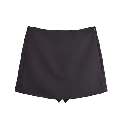 TFMLN New Spring Women Solid Skort Fashion Causal Side Zipper Mini Shorts  Skirts Vintage High Waist Streetwear Shorts Skirts