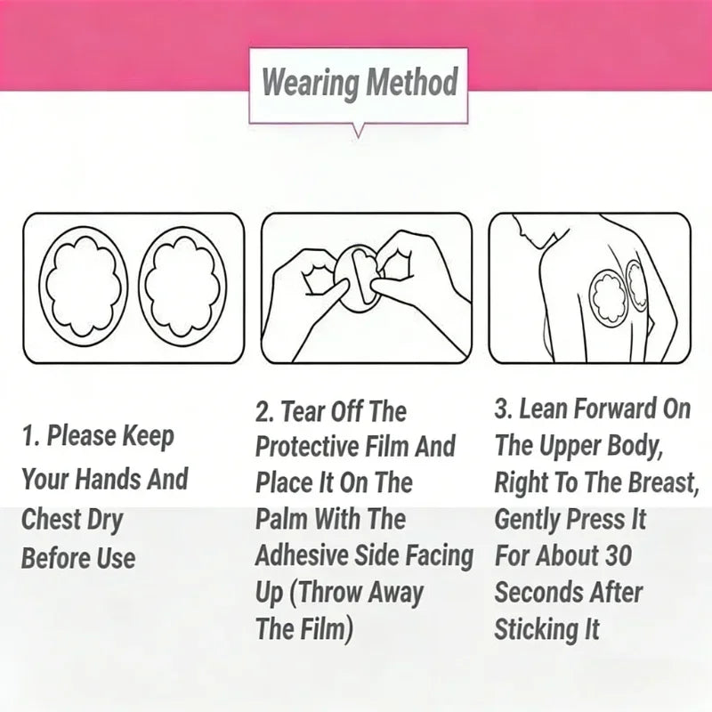 Disposable Bag/Metal Box Chest Stickers Seamless Breathable Self-Adhesive Comfortable Invisible Coverage Nipple Cover Women