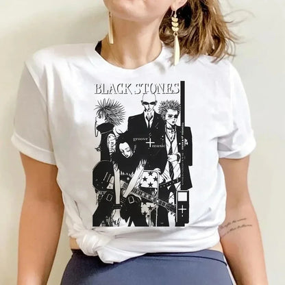 NANA Japanese Anime T-shirt Cartoon Print Unisex Tops Black Stones Streetwear Sweatshirt Men Women Tees Female Streetwear