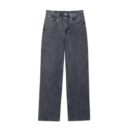 HH Jeans For Women Fashion Vintage Holes Decorated Denim Pant Patchwork High Waist Trousers Y2K 2024 High Street Lady Jeans