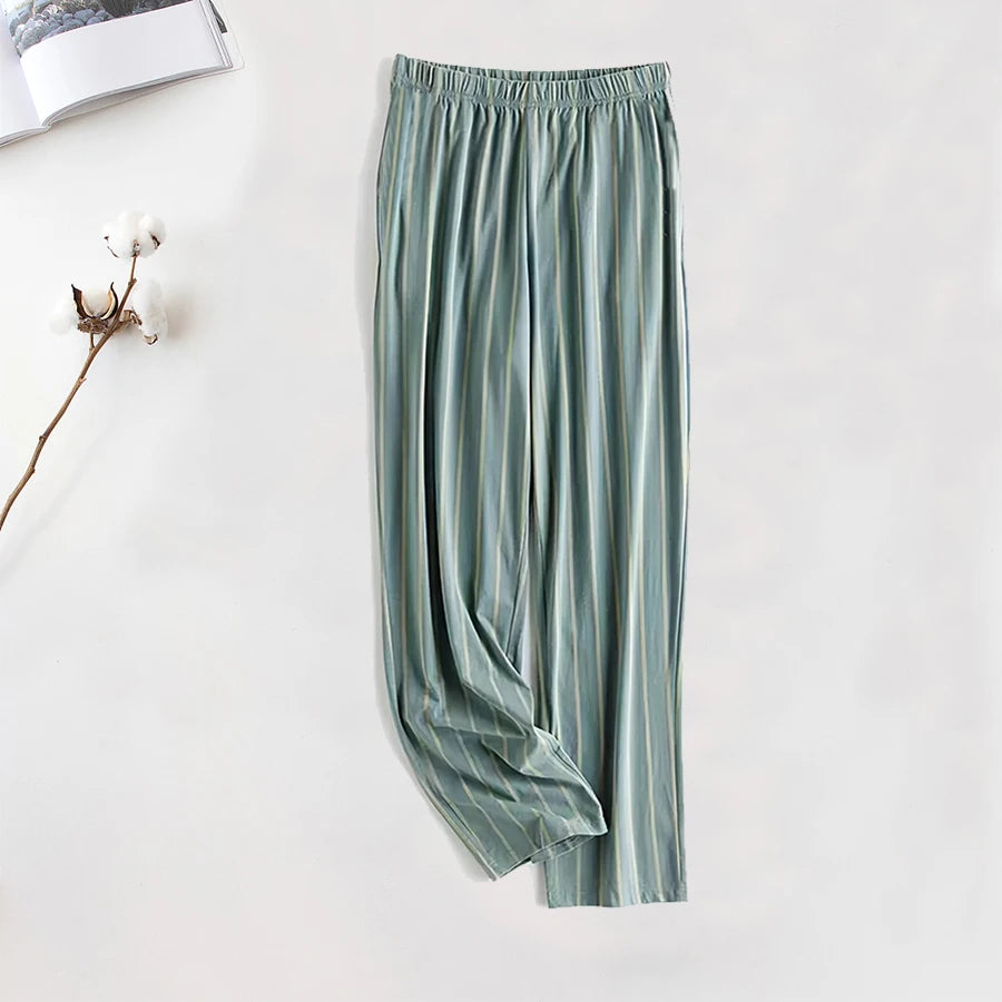 Extra Large Size Stylish Pajama Pants for Men, Spring and Autumn, Plus Size, Oversized, Casual Long Pants, Thin Style, Home Wear Pants