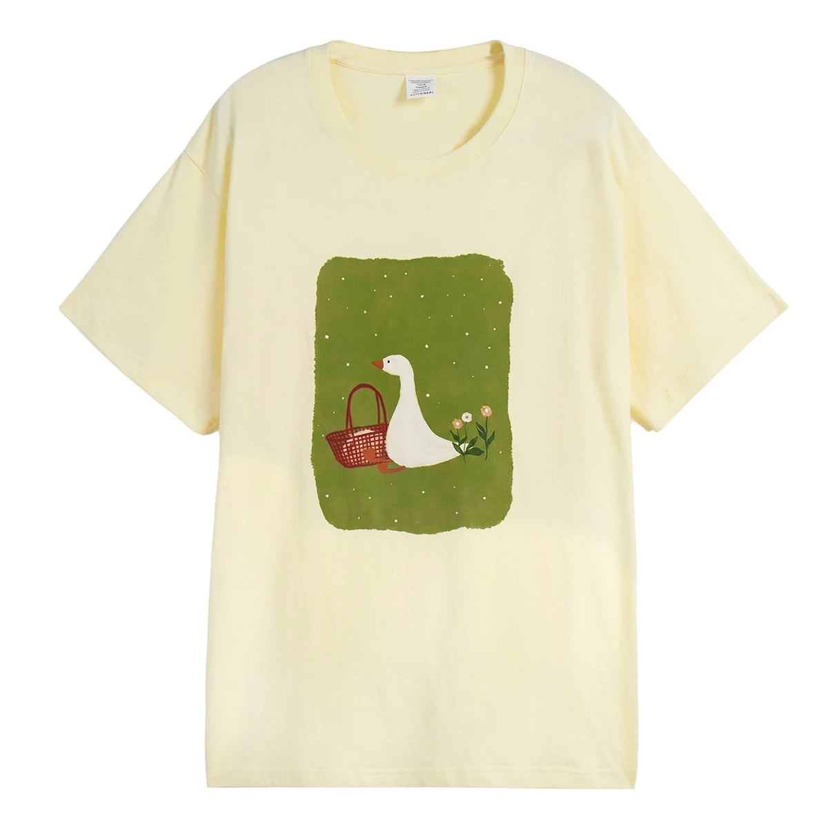 Sumuyoo Cotton Women's Fashionable Printed T-shirt Casual Vintage Fashion Hip Hop Loose Top 230g/m³ Printing Short Sleeve
