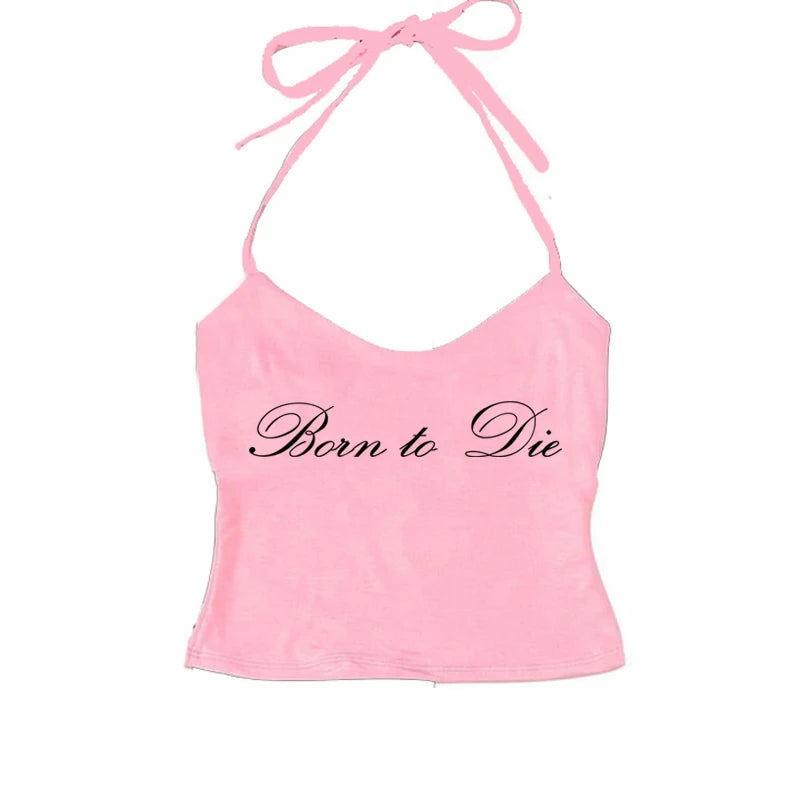 Women's Sleeveless Camisole Y2K Sexy Lace Streetwear Hip Hop Punk Rock vintage Emo Girls Chic Letter Print Gothic Slim baby Tops
