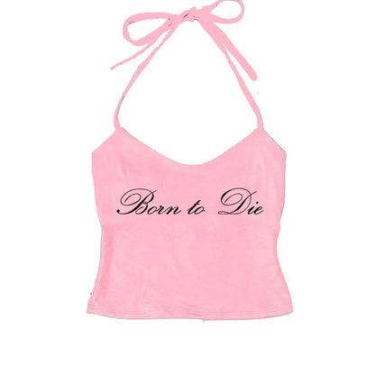 Women's Sleeveless Camisole Y2K Sexy Lace Streetwear Hip Hop Punk Rock vintage Emo Girls Chic Letter Print Gothic Slim baby Tops