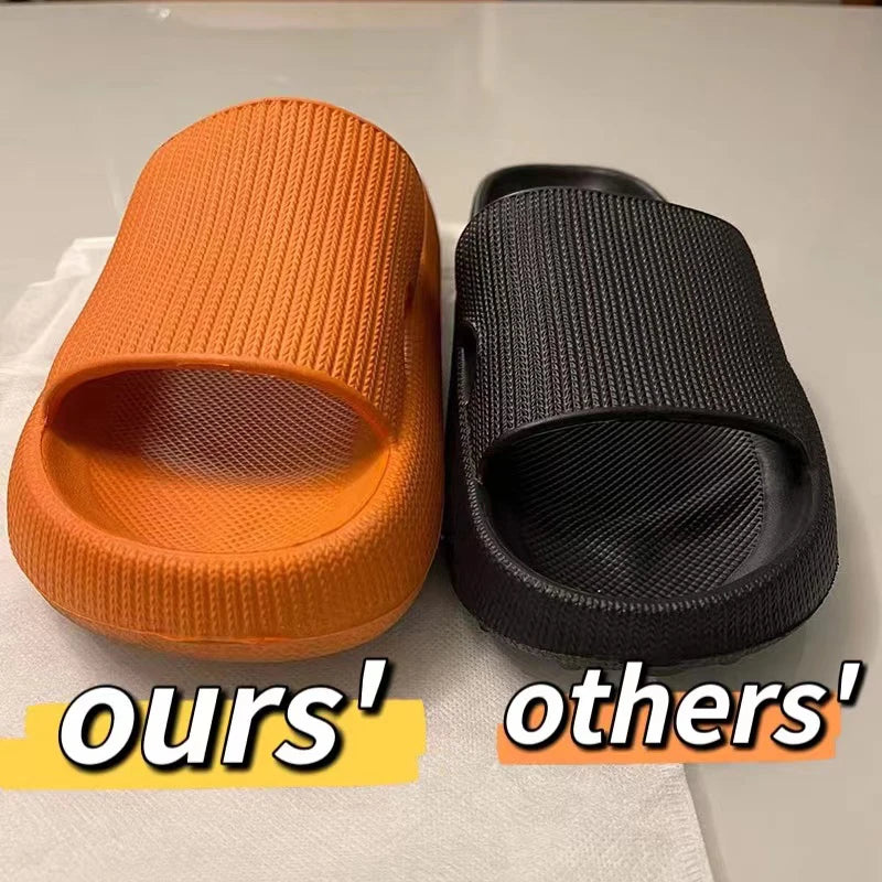 Women Thick Platform Cloud Slippers Indoor Home Eva Soft Sole Pillow Slides Sandals Woman 2025 Summer Non Slip Beach Flip Flops