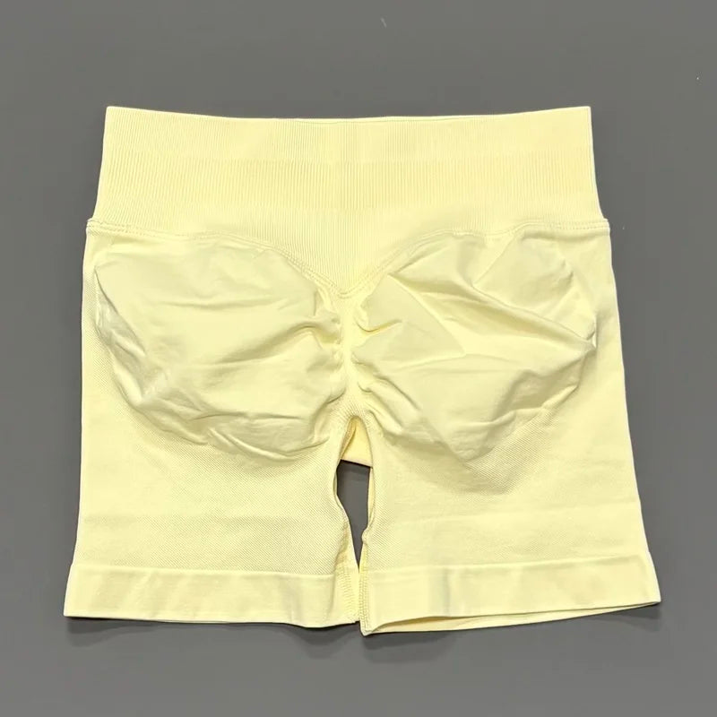 HISTELLO Sports Shorts 4.5" Women Yoga Shorts Seamless Low Waist Scrunch Bum Gym Leggings Workout Stretch Fitness Sports Shorts