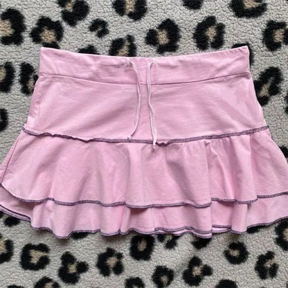 Women's Skirt Fashion Streetwear Pink Polka Dot Pattern Sports Casual Style vintage Y2K Emo Girls Sweet Harajuku Cute Slim Skirt
