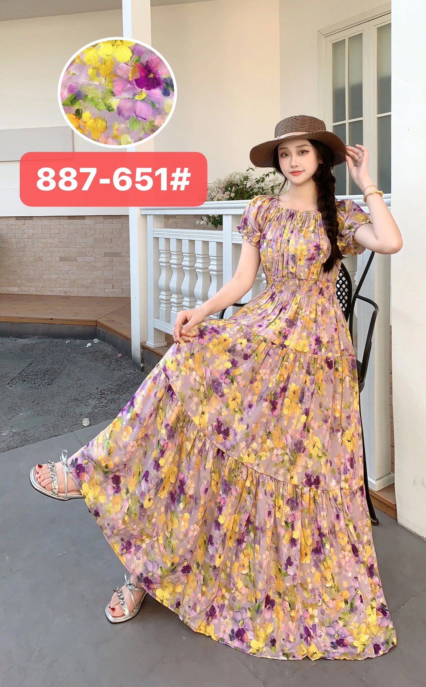 Long Maxi Dress Women Clothing Spring Summer Bohemian Holiday Beach Korean Style Floral Vintage Slim Vestidos Robe Dresses Boho