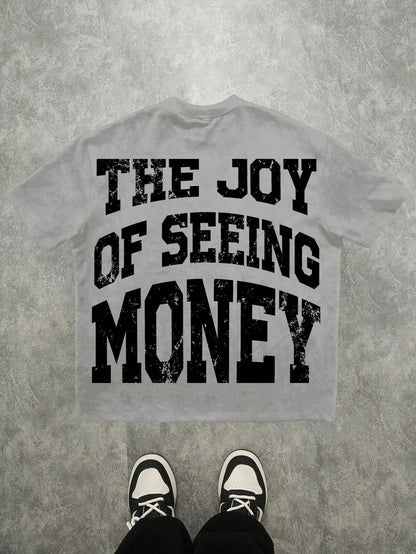 The new men's T-shirt for the summer of 2025 features a casual fashionable soft and breathable 3D letter pattern print