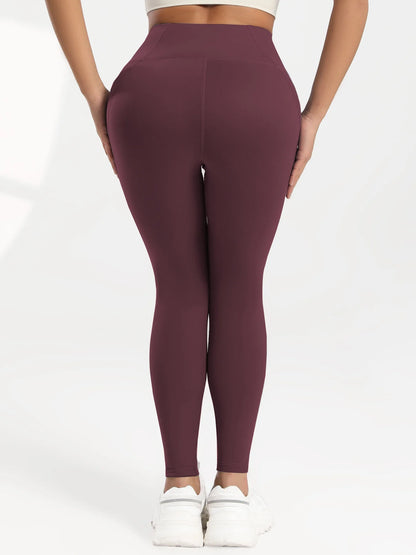 2025 Pockets Gym Yoga Women's Leggings Pure Color Casual Outdoors Workout High Waist Skinny Leggings Of Women Running Pants