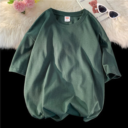LEGIBLE Summer short sleeve T-Shirt  Women Tee Shirt  Loose Solid Basic T Shirt Women Casual O-neck Hipster Tshirt Top