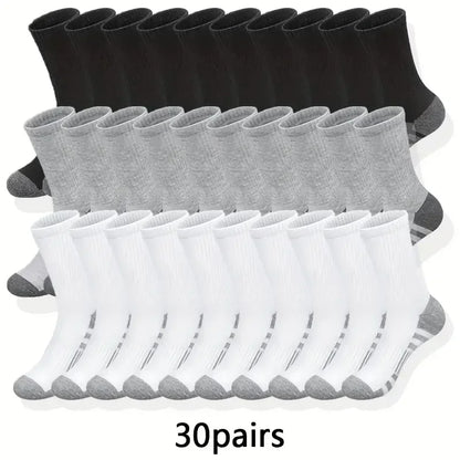 6/10/30Pairs of High-Quality Soft and Comfortable Men's Running Socks Summer Sweat Wicking and Breathable Basketball Sports Sock