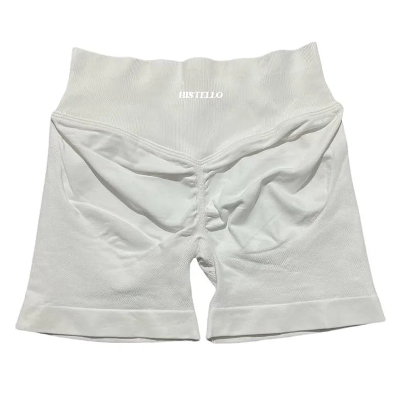 HISTELLO Sports Shorts Low Waist Seamless Scrunch Stretch Women Breathable Elastic Fitness Running Gym Yoga Workout Leggings