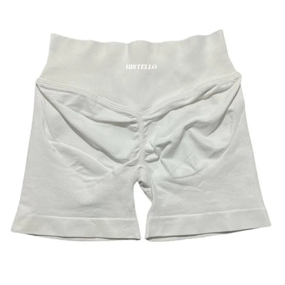 HISTELLO Sports Shorts Low Waist Seamless Scrunch Stretch Women Breathable Elastic Fitness Running Gym Yoga Workout Leggings