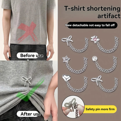 Women'S Adjustable Clothes Clips with Butterfly Decorations - Instant Sleeve Shortening, Suitable for Shirts, Dresses, Pants