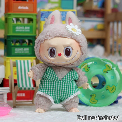 Doll'S Clothes Outfit Accessories For Ropa Labubu 10cm cotton doll BJD Swimsuit glasses beach diving surfboard straw bag