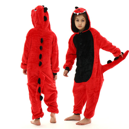 boys girls stitch kigurumi pajamas children winter flannel onesies kids panda tigger dinosaur pijama baby blanket sleepers