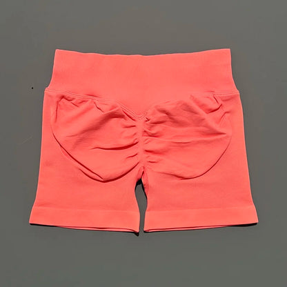 HISTELLO Sports Shorts 4.5" Women Yoga Shorts Seamless Low Waist Scrunch Bum Gym Leggings Workout Stretch Fitness Sports Shorts