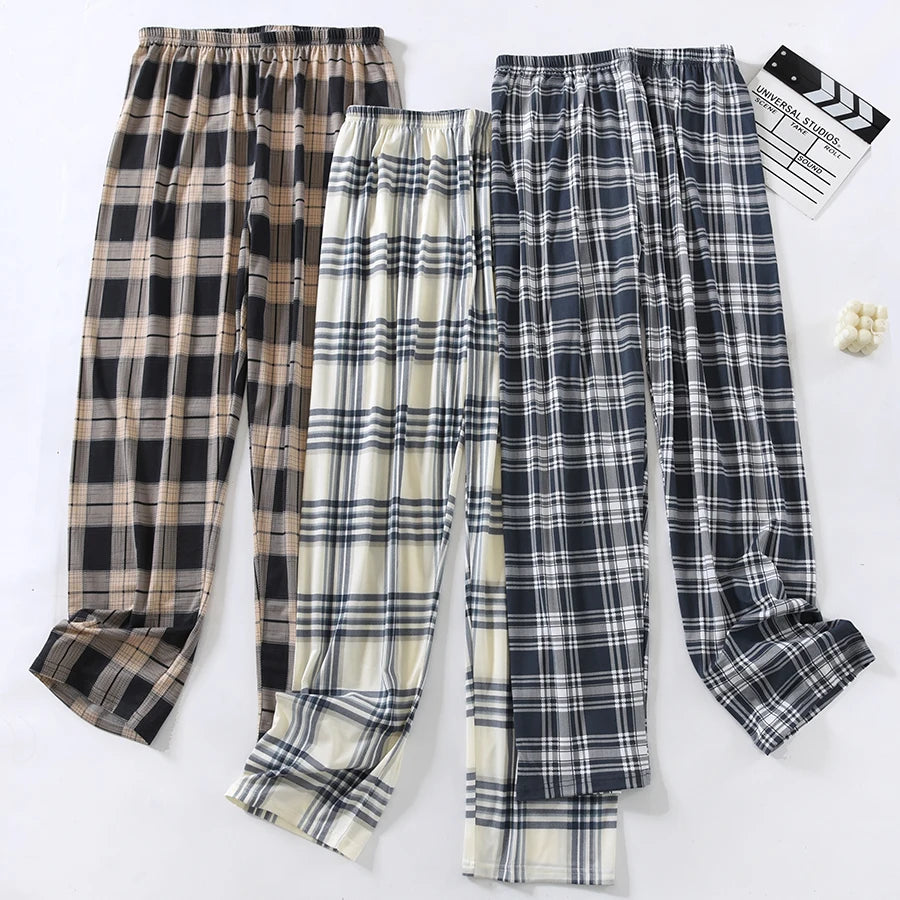 Extra Large Size Stylish Pajama Pants for Men, Spring and Autumn, Plus Size, Oversized, Casual Long Pants, Thin Style, Home Wear Pants