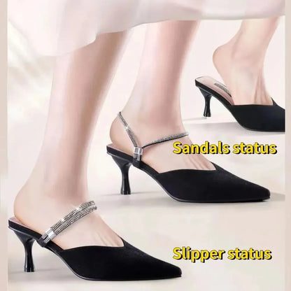 Rhinestone High Heels Shoes Band Anti-loose for Women Shoelaces Invisible Anti-drop Heel Straps Belt Drill Elastic Fixed Belts