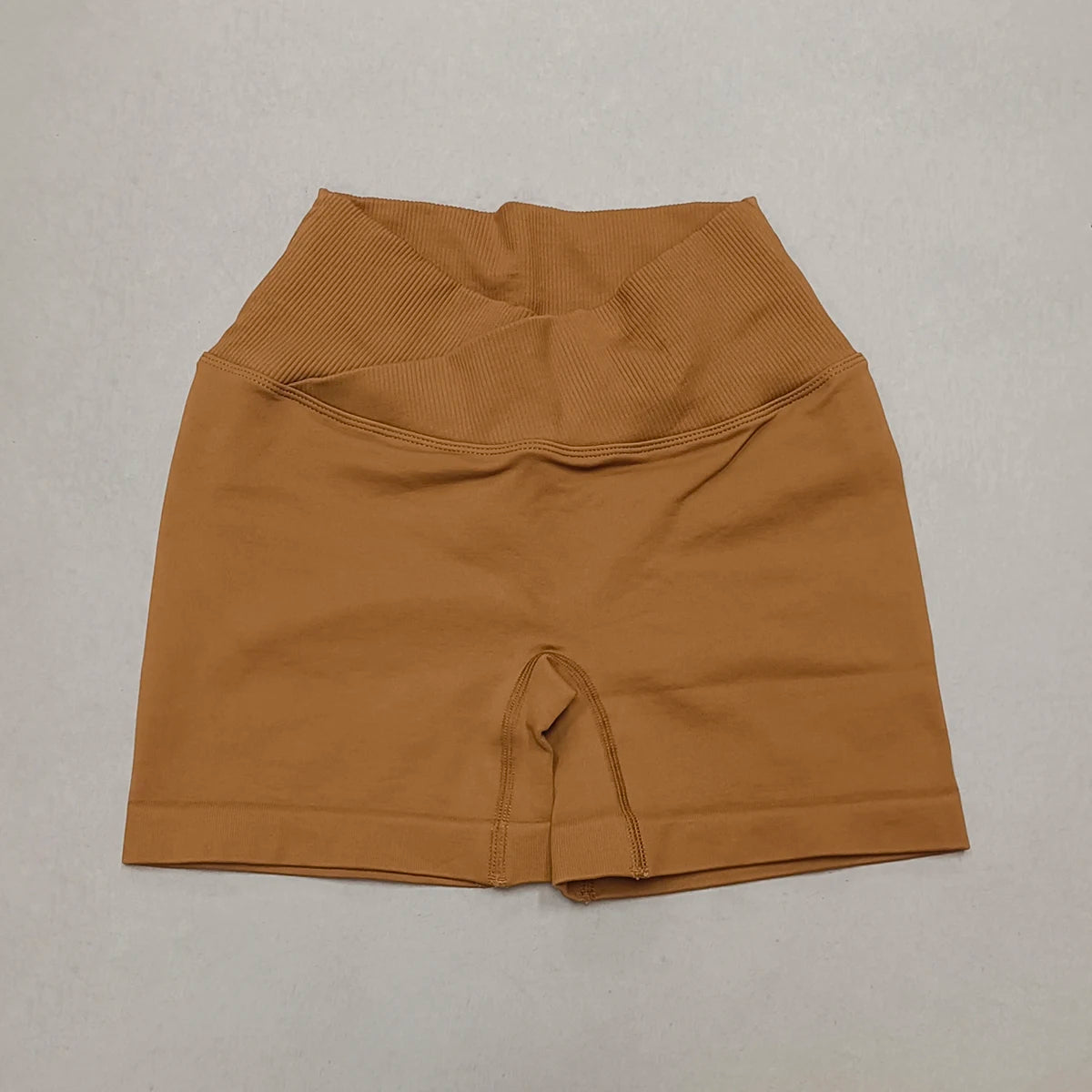 Women's sporty shorts with cross-waistband, yoga shorts, for gym workout, running, hip-enhancing,high-waisted yoga shorts.