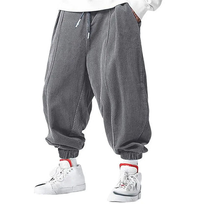 Fall Men's Casual Loose Drawstring Pants - Fashion High-End Hip-Hop Style Premium Corduroy - Trendy Cuffed Pants