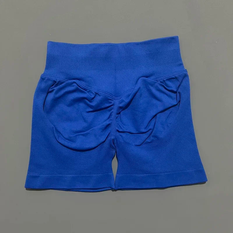 HISTELLO Sports Shorts 4.5" Women Yoga Shorts Seamless Low Waist Scrunch Bum Gym Leggings Workout Stretch Fitness Sports Shorts