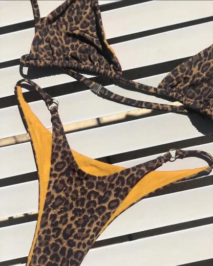 High Cut Micro Bikini Women Leopard Bandage Push Up Swimsuit Sexy Bathing Suit Padded Thong Swimwear Biquini Trajes De Baño 2026