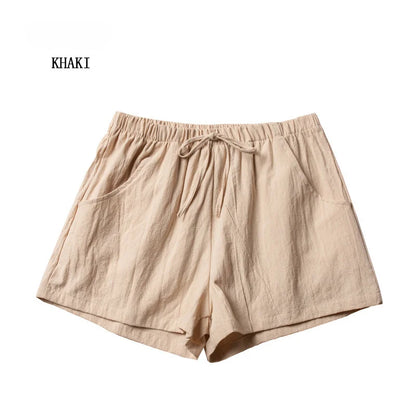 ITOOLIN Casual Linen Shorts Women Gym Workout Shorts Short Pants High Waisted Black Ladies Short Femme Women Shorts Sport Femme