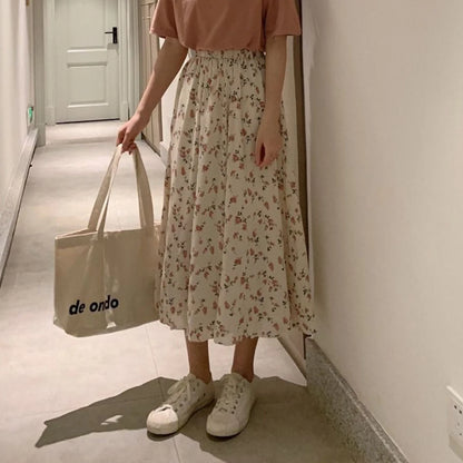 Skirt a word broken flower fairy woman super fairy sen department fairy small fresh thin temperament long skirt