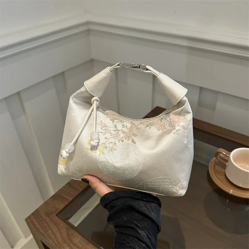 New Chinese Style Fine Embroidery Ladies Handbags 2025 Summer Fashion Shoulder Bag Crossbody Daily Party Tote Handbag for Women